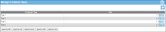 Manage Container Types page