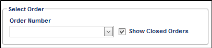Receiving Orders page - Select Order portion - Show Closed Orders check box
