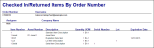 Checked In/Returned Items By Order Number report