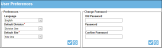User Preferences page