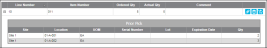 Picking Order page - Line Item Details Displayed Showing Prior Pick Nested Grid